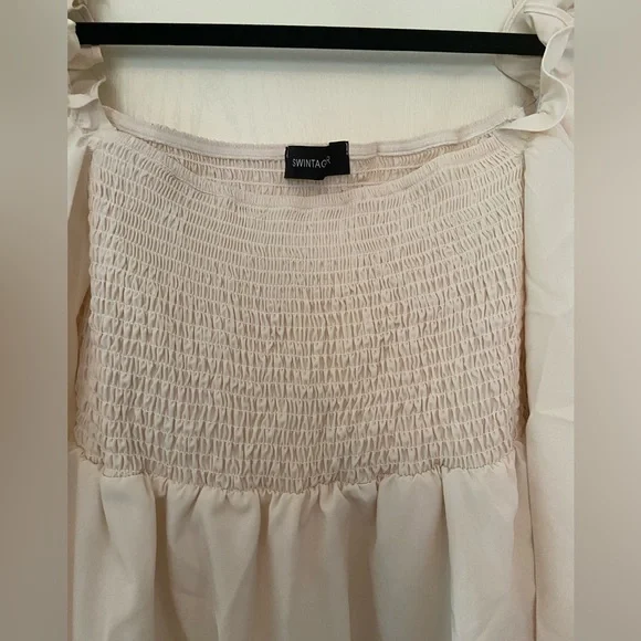 Swintager Beige Peasant Dress - Picture 4 of 12